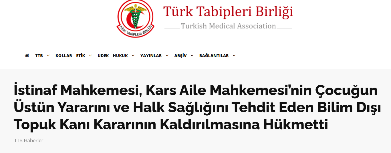 İstinaf Mahkemesi, Kars Aile Mahkemesi’nin Çocuğun Üstün Yararını ve Halk Sağlığını Tehdit Eden Bilim Dışı Topuk Kanı Kararının Kaldırılmasına Hükmetti